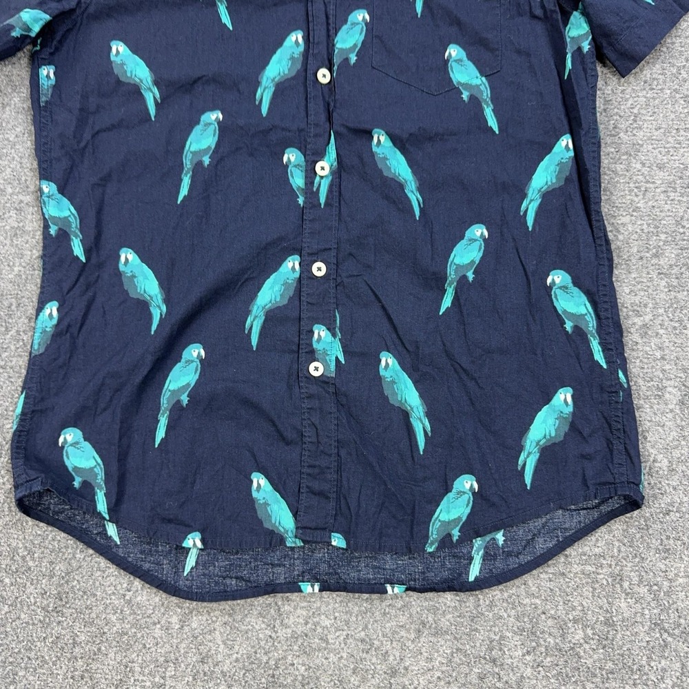 American Eagle Shirt Mens S Blue Parrot Graphic Short Sleeve Button Down - Picture 3 of 8